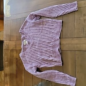 Cropped crochet sweater